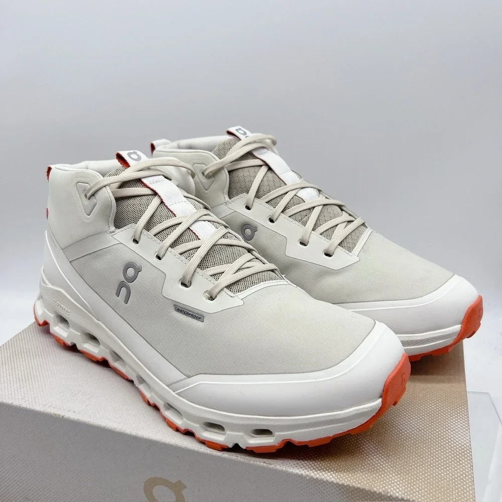 On Cloudroam Men's Waterproof Hiking Sneakers Running Shoes White Lace Up US 12